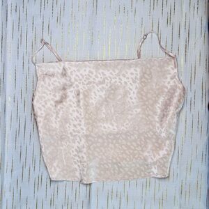 Y2K Forever 21 Cream Leopard Satin Top